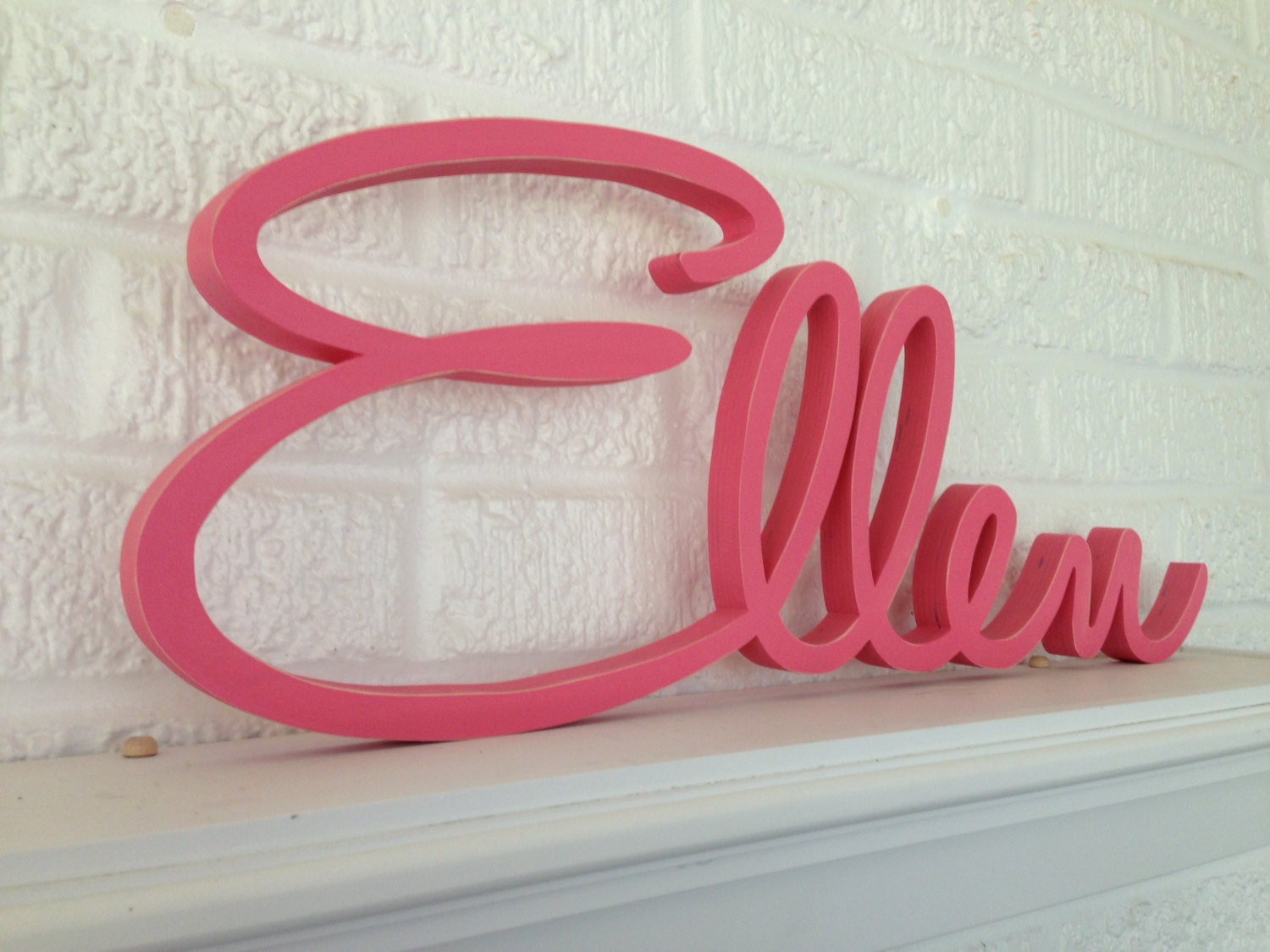Personalized Name Sign, Wooden Letters, Script Font, Beautifully Connected Letters, Your Custom Name and Color