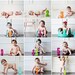 RESERVED for TONYA  SPECIAL Price for A Set of Photo Collage Wooden Numbers, Stand Alone, 6 inches tall, Chunky, Photo Prop