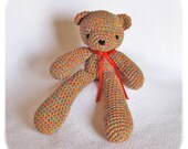 rainbow teddy bear stuffed crochet amigurumi plush cotton yarn handmade