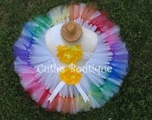 RAINBOW Petti TUTU Flower Headband Set -- All Sizes  3 6 9 12 18 Months 2T 3T 4T---- Birthday, Photo, Holidays