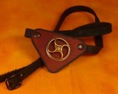 Steampunk leather eye patch with valve wheel EP001