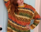 80's BENNETON pullover striped sweater L