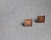 deco sunburst copper studs