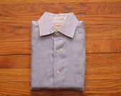 mens vintage paul stuart herringbone spread collar shirt