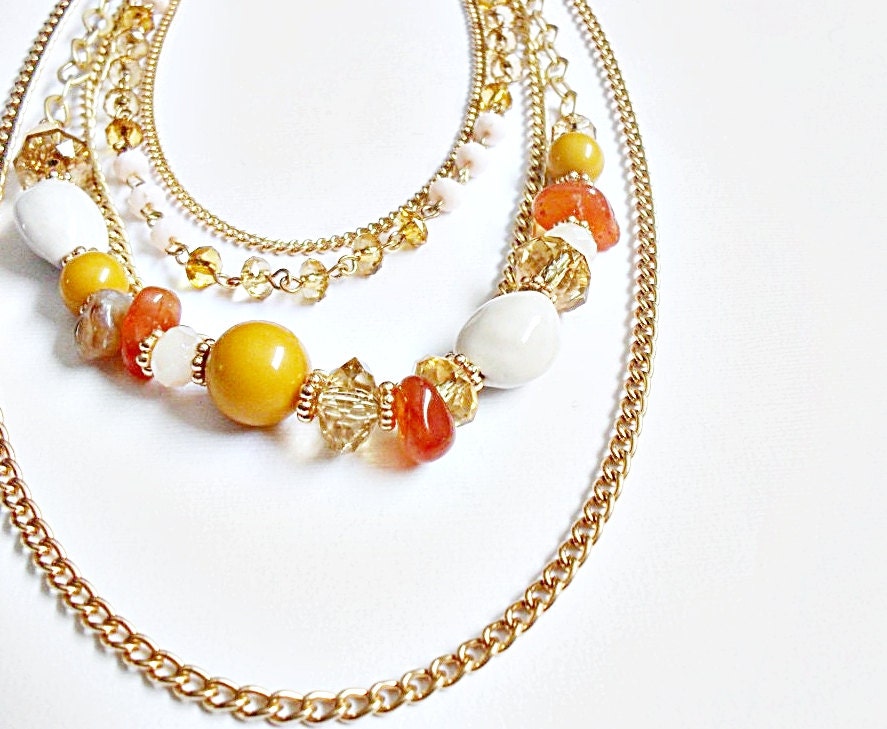 Harvest Multi Strand Beaded Necklace Set