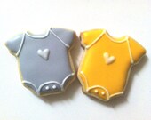 Mini Baby Onesie Sugar Cookies, Baby shower cookies 3 dozen