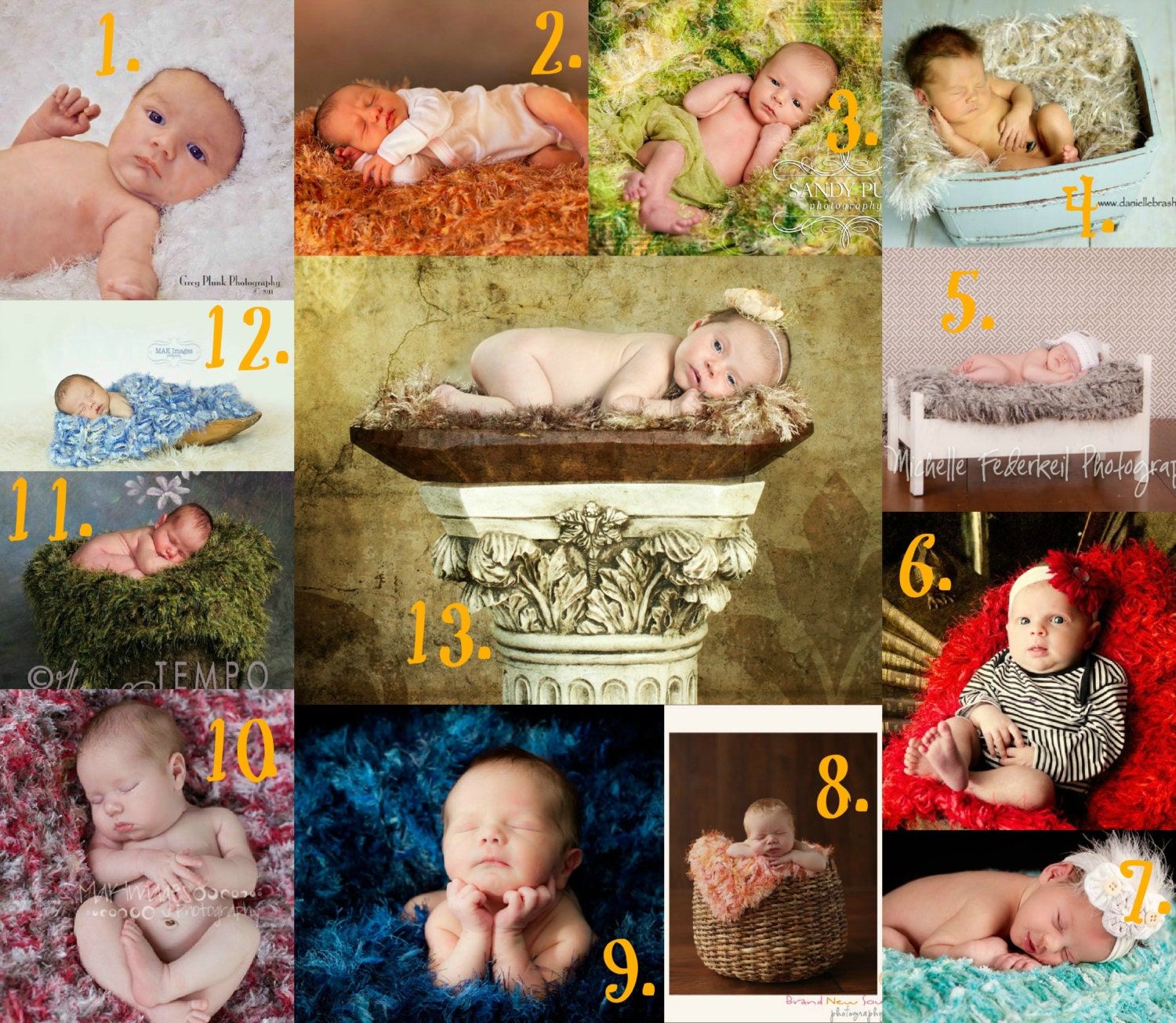 Mossy Baby Blanket Photo Props. Green 'Grass' 2x2 Rug. Outdoor Look Infant Newborn Photography