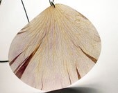 White Hibiscus Necklace - Real Flower Necklace - XXL - White and light pink - Real Pressed Petal