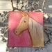 Folk art palomino horse pink