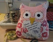 Pretty Little Owl : handmade stuffed owl, kids toy, baby gift, Paris