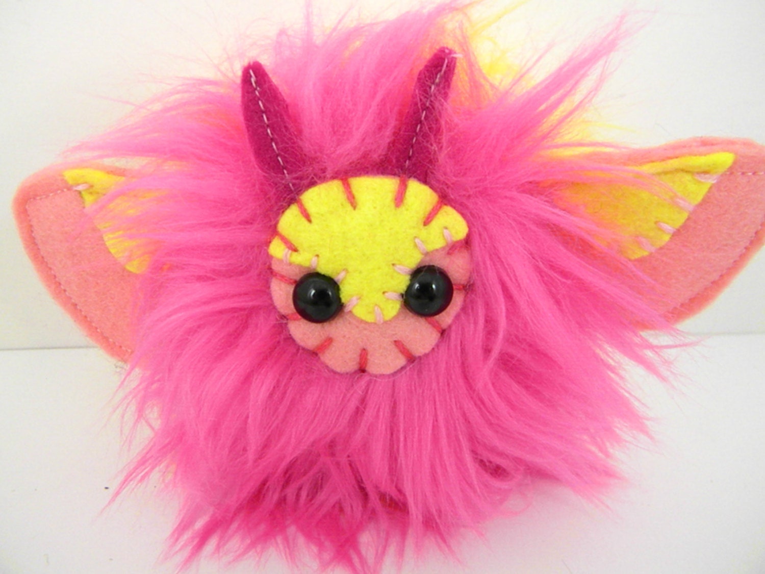 Rosy the plush moth rosy maple moth Little Lepidoptera butterfly hot pink and yellow