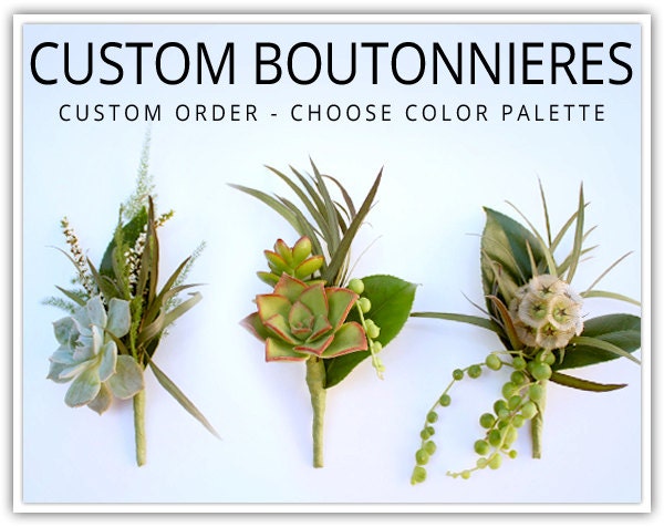 Custom Boutonnieres- choose color palette