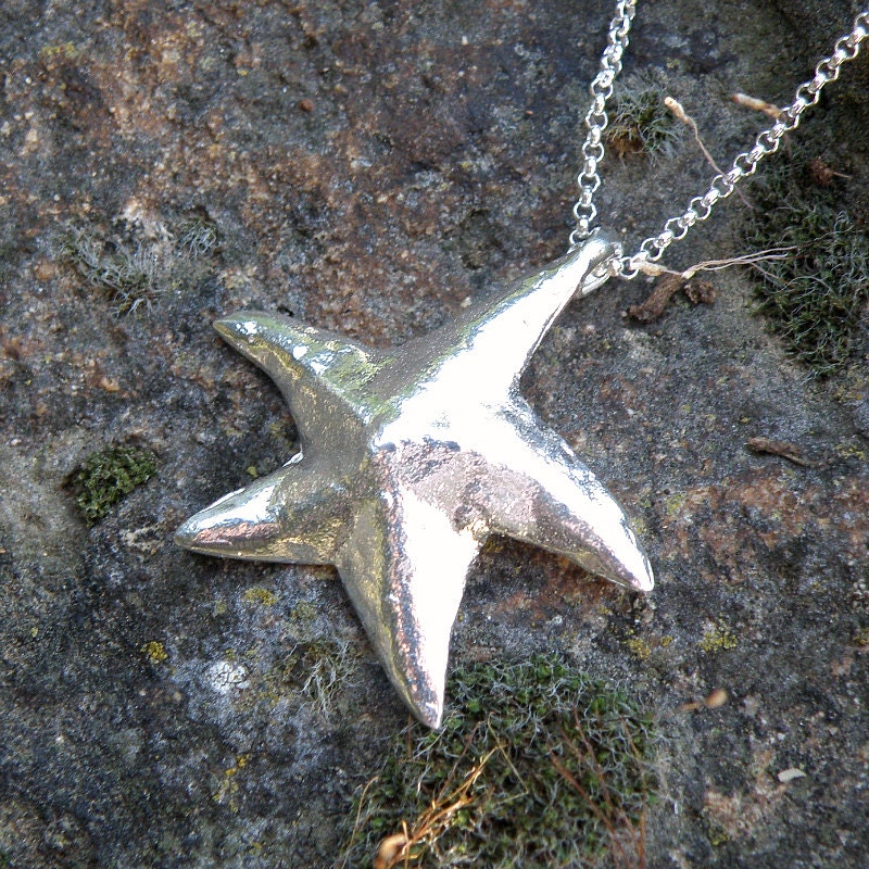 Starfish Sterling Silver Necklace, Sea Star Pendant, Gifts For Her, Silver Star Necklace, Star Fish Necklace