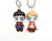 NEW - Tiny Little Arthur and Merlin - Miniature Sculpture - BFF Charm Necklaces