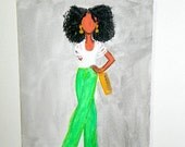 Original Watercolor Art, Fashion Art, Solange Art Painting,  Hipster Pop Art
