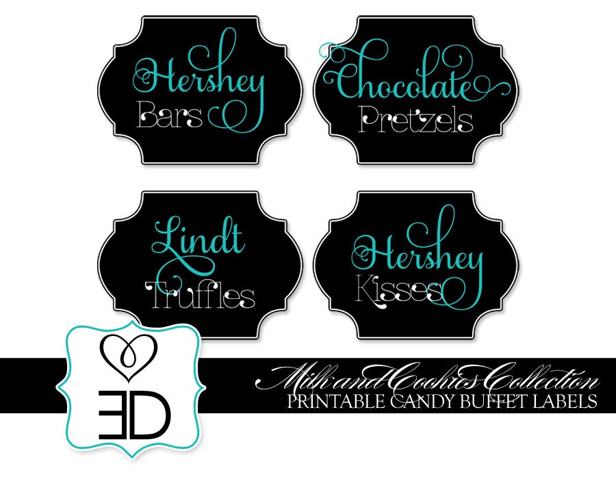 Milk and Cookies Collection - Printable Candy Buffet Labels Il_170x135