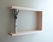 white birch forest wall art/shelf - 18x12x3 .5 - made to order