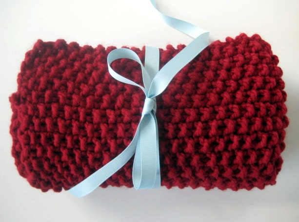 Baby Blanket - hand knit in your choice of colors