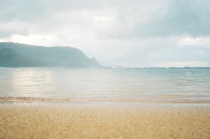 Large Beach Photography, Hanaeli Bay Hawaii, Landscape, Beach Wall Art, Mountains, Surreal, Seascape, 20x30 Print