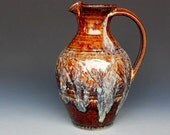 Flower Vase Pitcher Pottery Dark Honey D