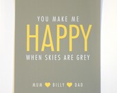 You Make Me Happy - Personalised Art Print - Large Size