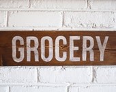 Rustic Hand-Painted Grocery Sign