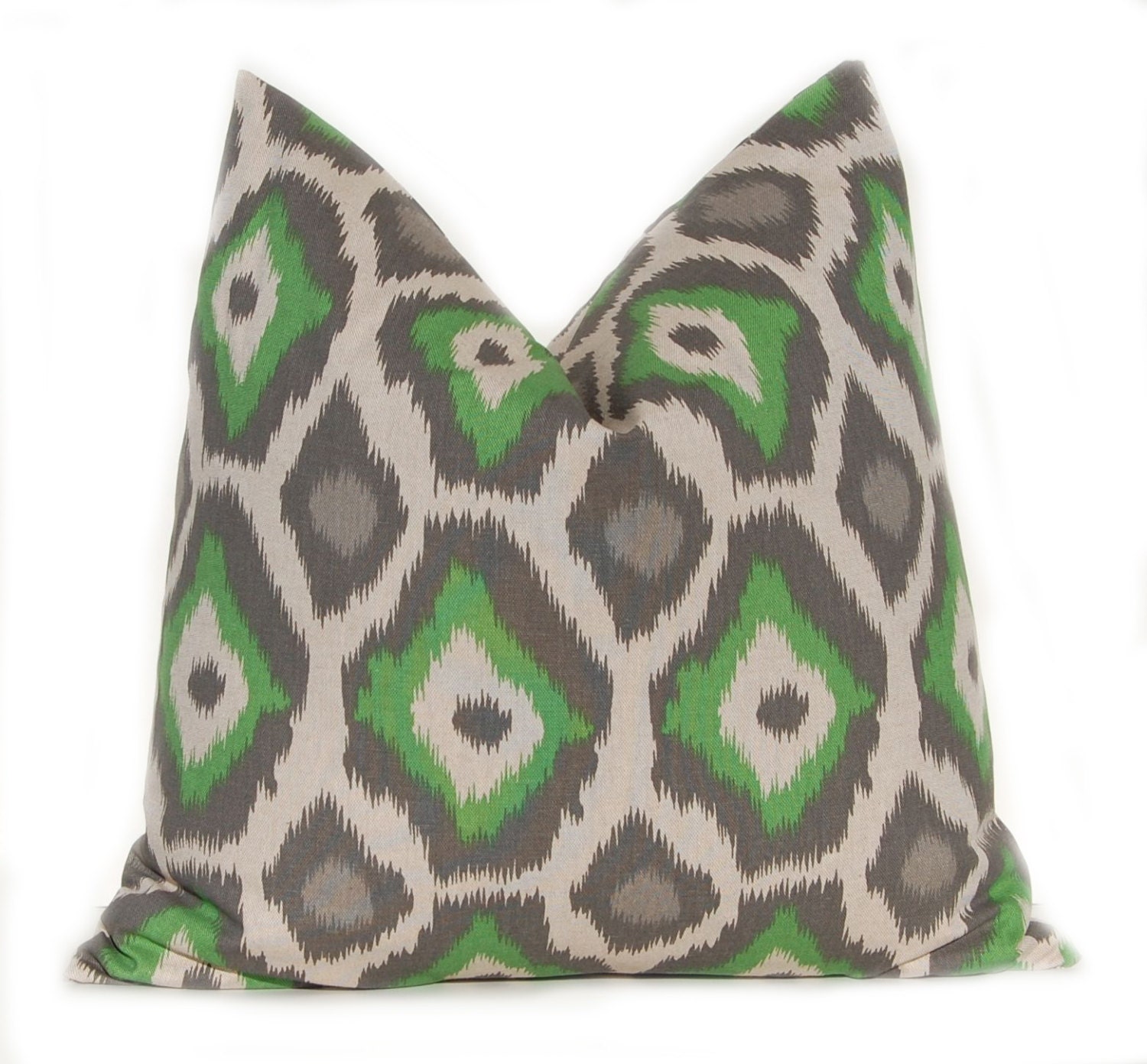 MEMORIAL DAY SALE Decorative Throw Pillow Cover One 18 x 18 Gray and Green on Linen Cushion Sofa Pillows Adrian by Premier Prints