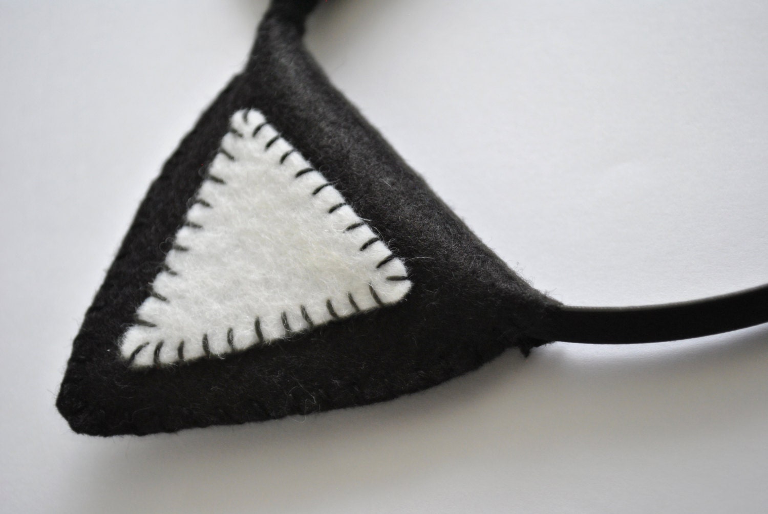 Wool Felt Black Cat Ears Headband