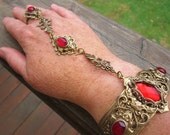 RED SLAVE CUFF Bracelet  Gothic cuff