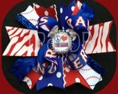 Texas Rangers Inspired Boutique bow size SMALL