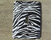 Zebra Black and White Stripe Light Switch Plate Cover
