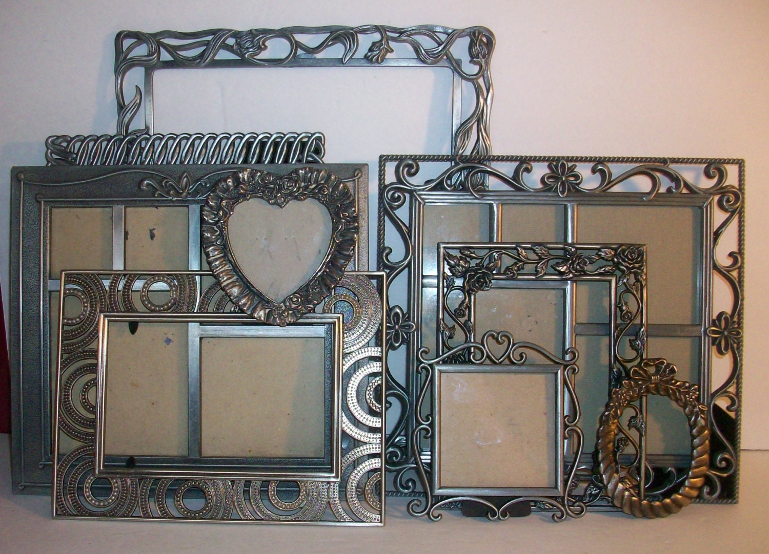 9 Shades of Silver Ornate Picture Frames