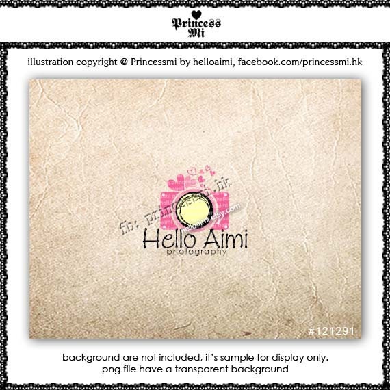 Custom Premade Logo Design - sketch hand drawn digital camera with love heart illustration business boutique by princess mi logo1212-91