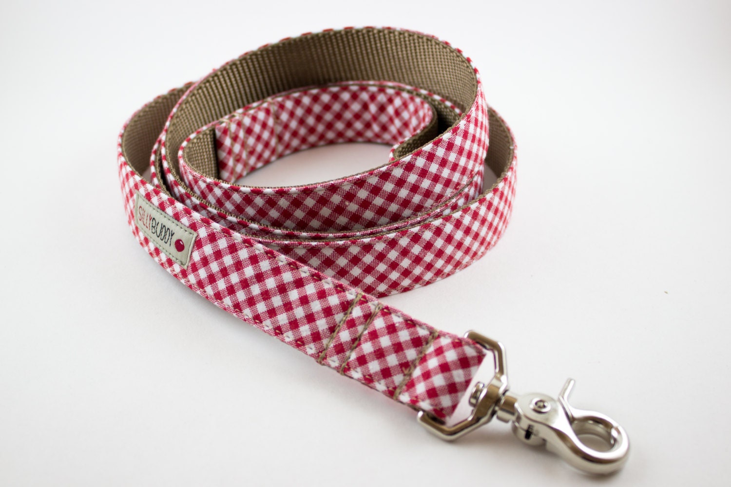 Red Gingham Dog Leash