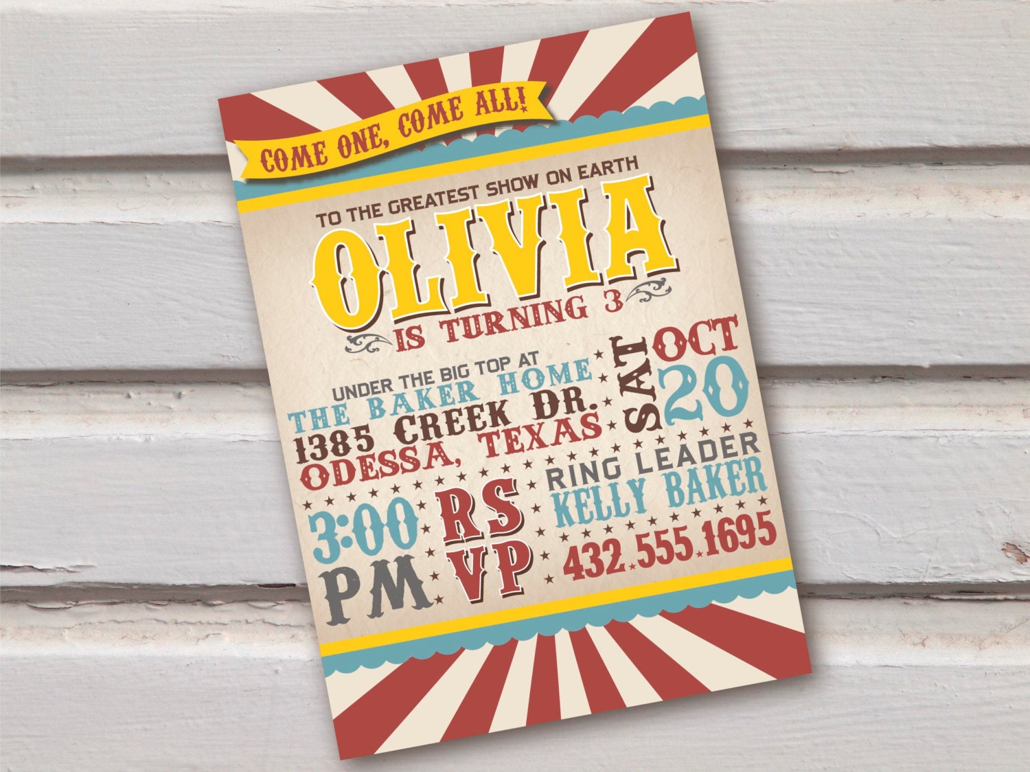 Digital Circus Birthday Invitation