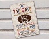 Digital Vintage Football Shower Invitation