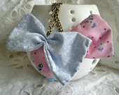Bow tie necklaces Gift Set of Two fabric bow pendant Custom color tie necklace - fabric bow pendant with chain Graduation gift