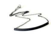 Matte Black Tube Black Chain Necklace