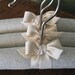 Padded Hangers, Natural Homespun Linen with Natural Organic Cotton Ribbon Accent (Set of 3)