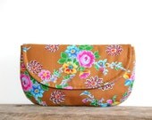 floral clutch purse / spring fashion  / bridesmaid / pink teal blue green brown / polka dots