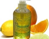 HAPPINESS & JOY Organic Body Wash - No Synthetic Fragrance Oils - Real Fruit - No SLS - Non Toxic - 8 oz