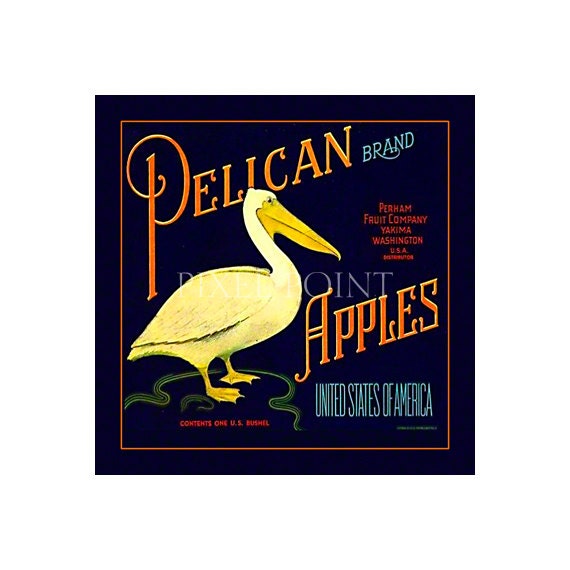 Small Journal - Pelican Brand Apples - Fruit Crate Art Print Cover