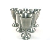 Vintage pewter wine goblets - set of 6