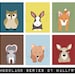 Owl nursery art for children. Chevron zigzag print. 11x14 Woodland forest animals, friends & critters  pictures for baby art for kids