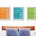 Kids bath wall art. Bathroom rules. Bathroom prints Wash Brush Floss Flush. Typography. Set of 3 11x14 prints bathroom signs