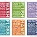 Bathroom art prints. Bathroom Rules. Kids bathroom wall quotes. Wash Brush Floss Flush. Typography. Set of 6- 5x7prints by WallFry