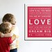 Kids valentines gift. Love print for children, art for childrens valentines day. Inspirational typography 11x14 print by WallFry