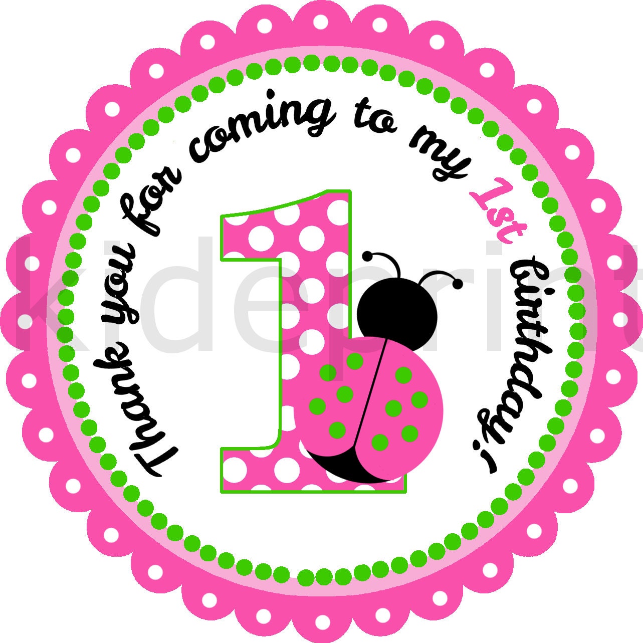 Printable Pink Ladybug Birthday Party Favor Tags - Ladybug Party - Lady bug Birthday