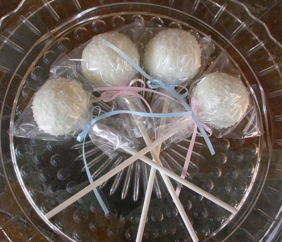 Baby Shower Cake Pops - White on White Cake Pop Bridal Shower, Wedding, Rehearsal Dinner, Party Favors (50) Il_570xn