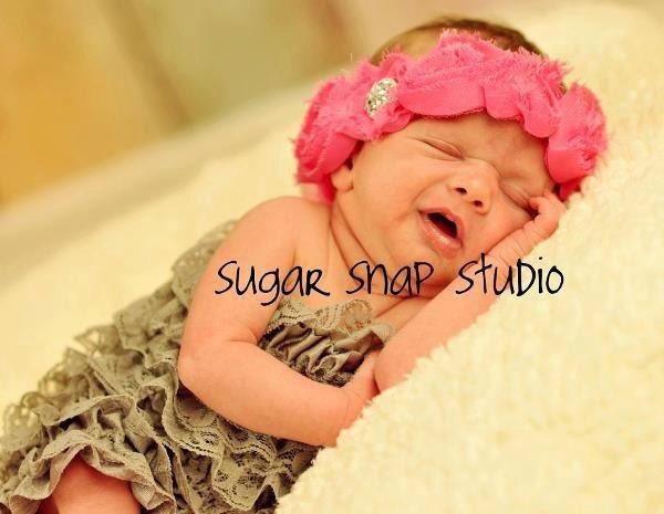 Newborn, Infant, Child, hot pink shabby flower with vintage jewel -  coordinating headband color - Chic Shabby Flower headband